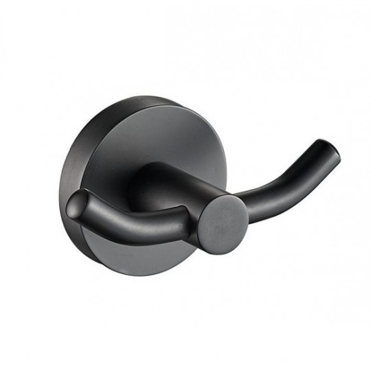 OPUS BLACK DOUBLE ROBE HOOK - 8125-B
