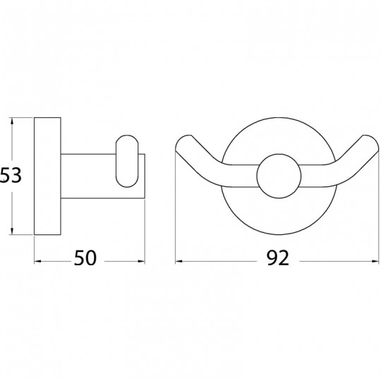 OPUS BLACK DOUBLE ROBE HOOK - 8125-B