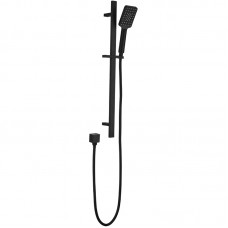  EDEN SQUARE SLIDING SHOWER SET IN MATT BLACK - PSH037-B