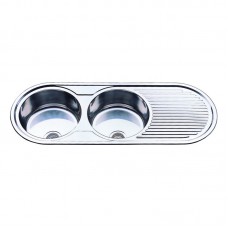  ROUND DOUBLE BOWL SINK - NH717SLHB