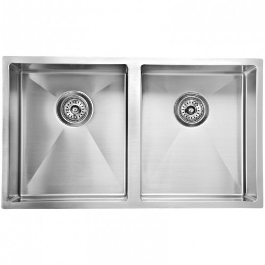  EDEN DOUBLE BOWLS ABOVE / UNDERMOUNT SINK (R10 CORNER) - PS340DR