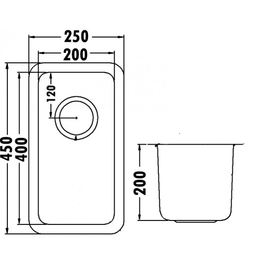  CORA SINGLE BOWL ABOVE / UNDERMOUNT SINK - PR2040