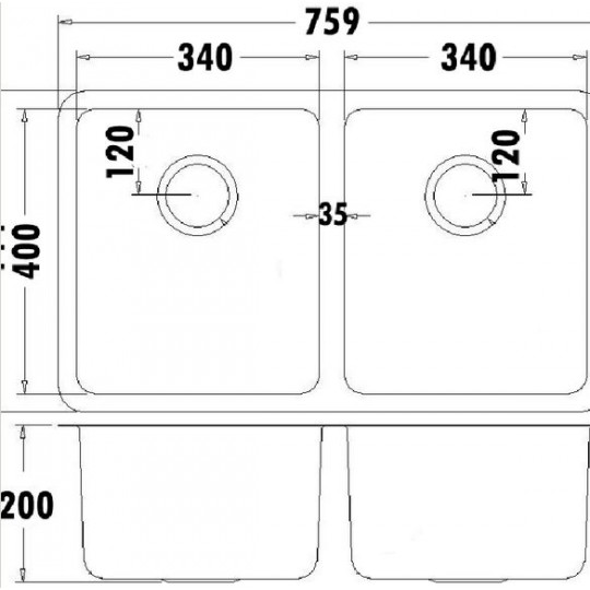  CORA DOUBLE BOWLS ABOVE / UNDERMOUNT SINK - PR4034D