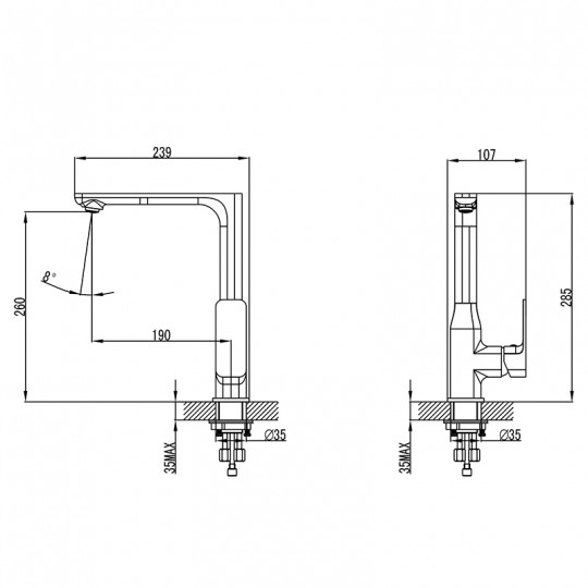 TWA / SETO Sink Mixer BR - HYB66-101MB-R