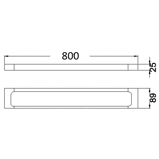 TWA / SETO SINGLE TOWEL RAIL 800mm - 3803-800