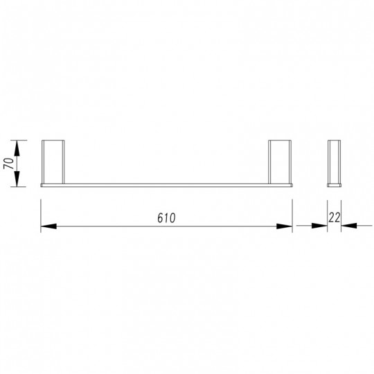  AIKO SINGLE TOWEL RAIL - 7101-610