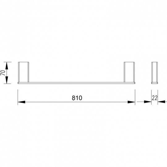  AIKO SINGLE TOWEL RAIL - 7101-810